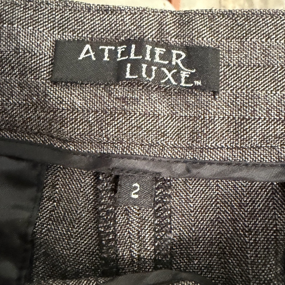 Atelier Luxe Gray Herringbone Pants